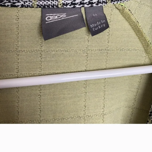 ASOS Houndstooth Coat in Yellow and Black - Picture 6 of 6